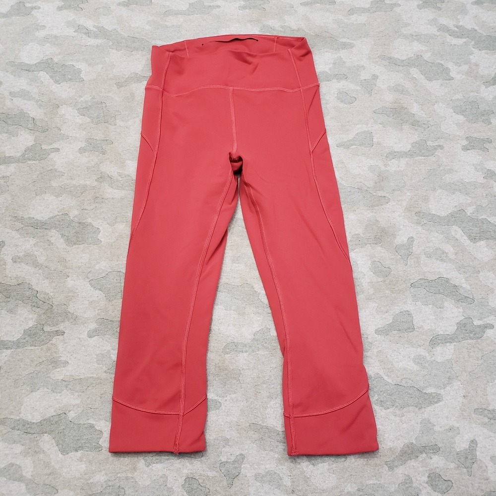 Lululemon Leggings Womens 9 Pink Capri Pull On Fitness Yoga Gym
